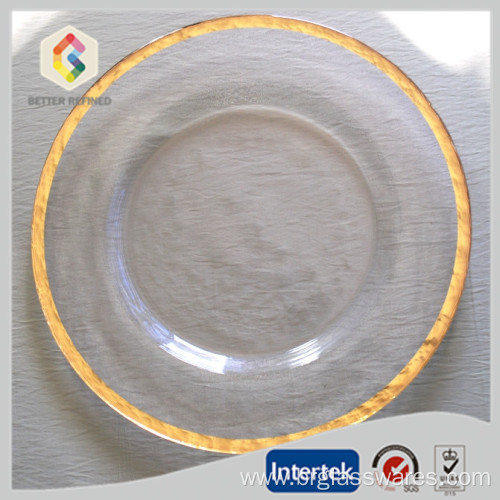 Gold Rim Glass Charger plates wholesale